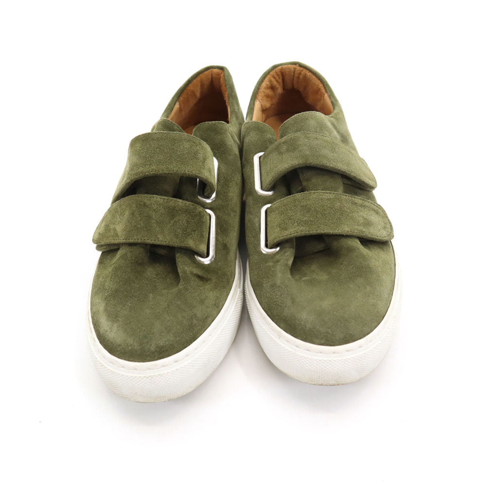 ソロヴィエール イタリア製 RUDY ベルクロ スエードレザー シューズ 40 カーキ ユニセックス スニーカー メンズ
