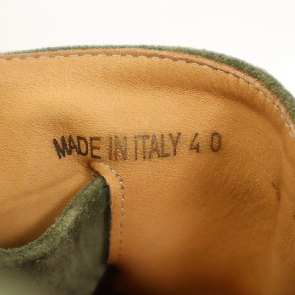 ソロヴィエール イタリア製 RUDY ベルクロ スエードレザー シューズ 40 カーキ ユニセックス スニーカー メンズ