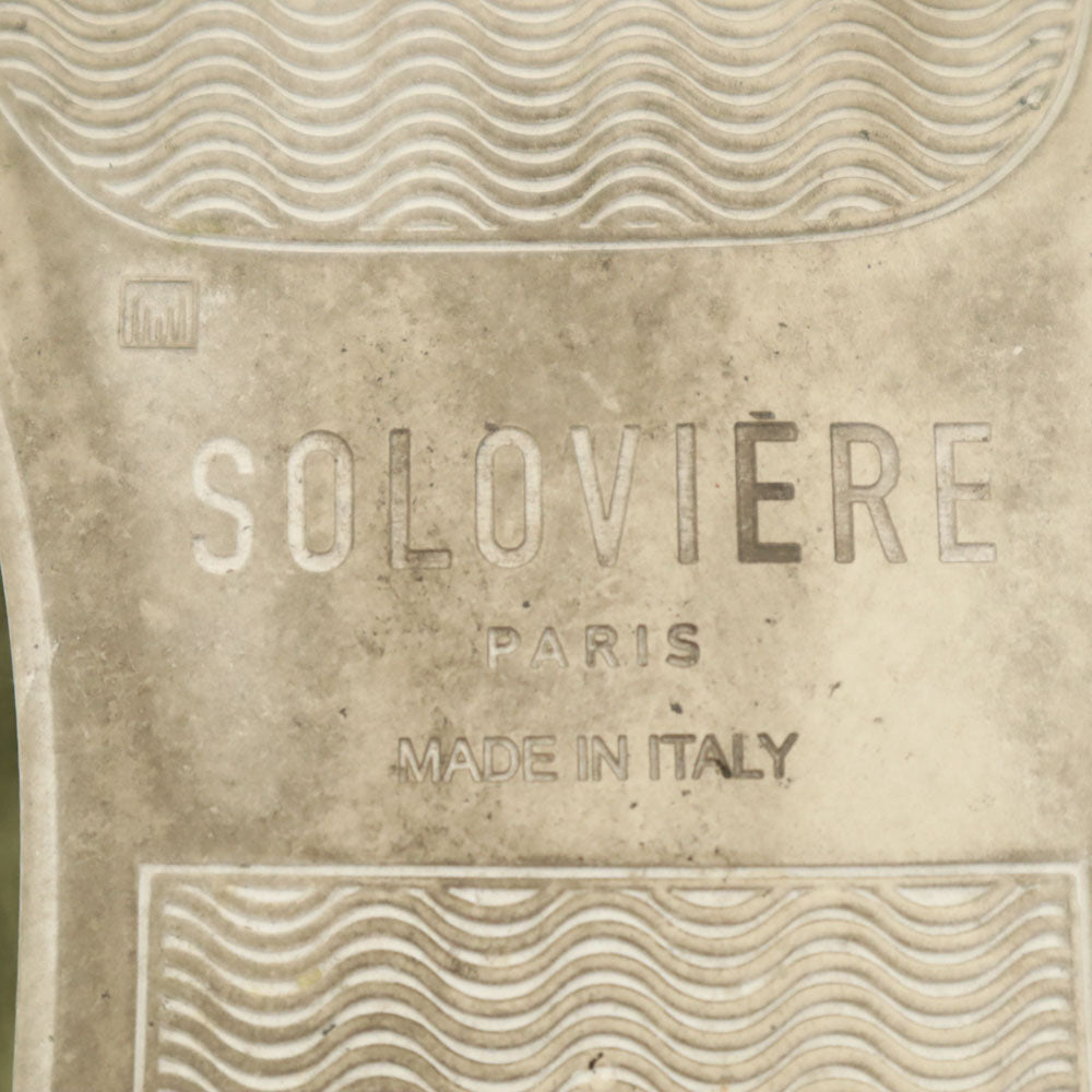 ソロヴィエール イタリア製 RUDY ベルクロ スエードレザー シューズ 40 カーキ ユニセックス スニーカー メンズ