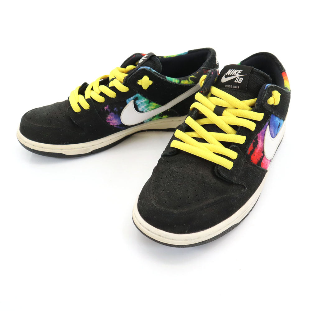 NIKE SB ナイキエスビー タイダイ柄 アイショッド・ウェア ダンク ロー スニーカー 28 ブラック 819674-019 シューレース付き メンズ