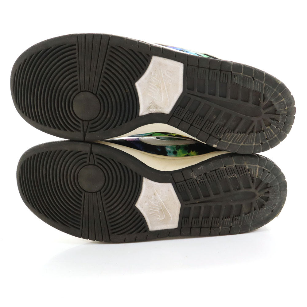 NIKE SB ナイキエスビー タイダイ柄 アイショッド・ウェア ダンク ロー スニーカー 28 ブラック 819674-019 シューレース付き メンズ