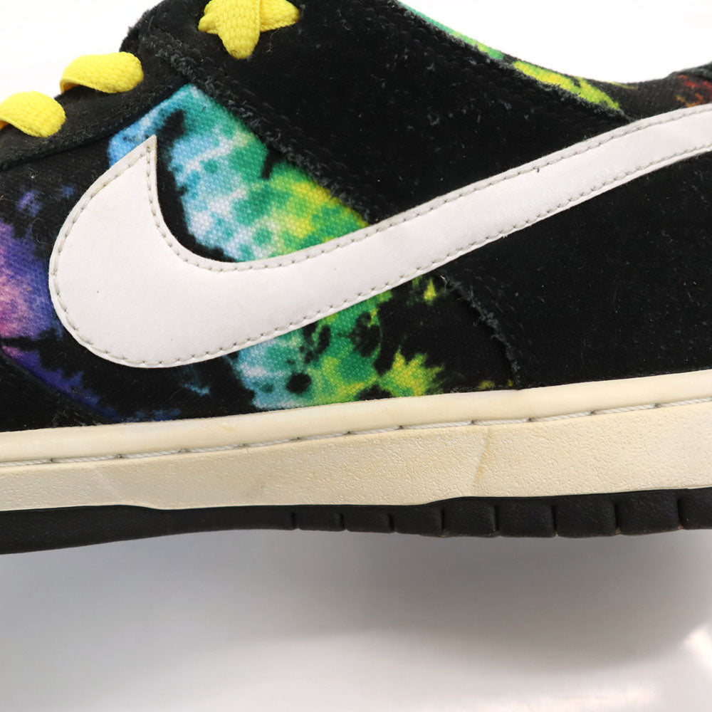 NIKE SB ナイキエスビー タイダイ柄 アイショッド・ウェア ダンク ロー スニーカー 28 ブラック 819674-019 シューレース付き メンズ