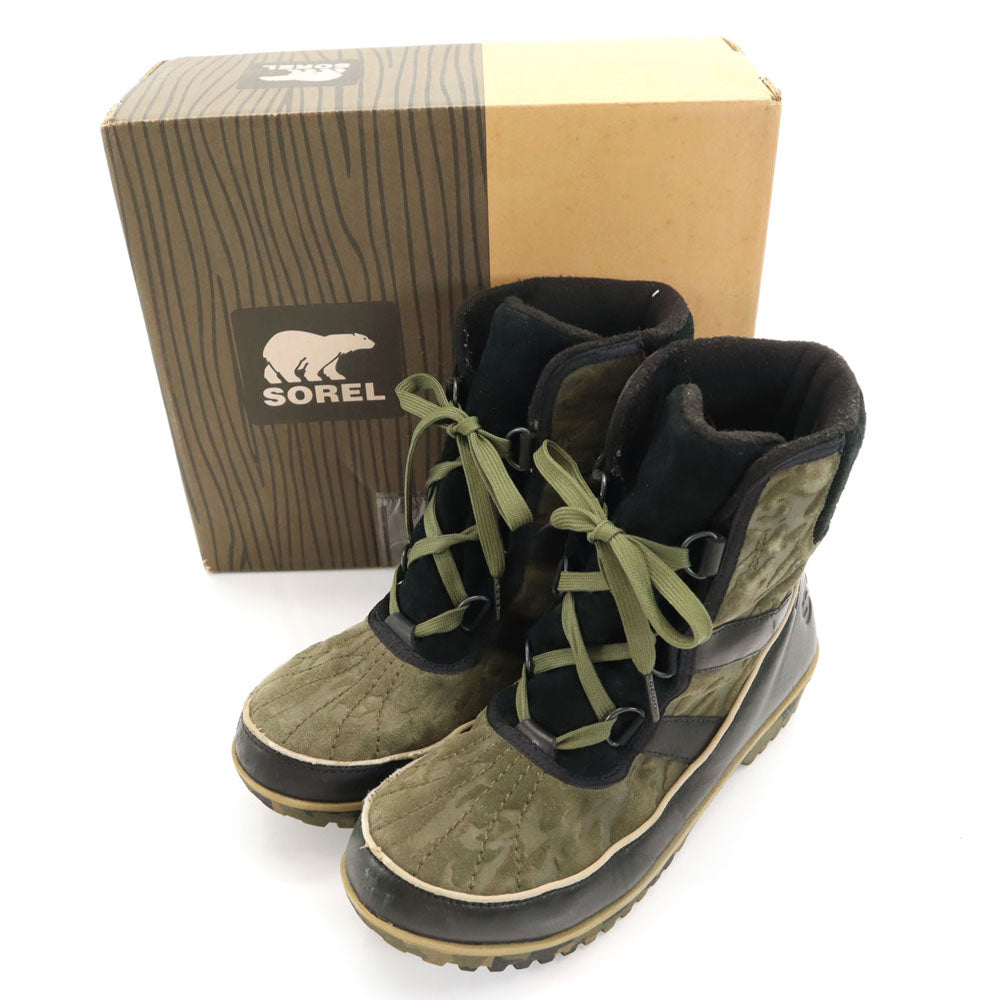 SOREL ソレル 迷彩柄 ブーツ 26 カーキ系 箱付き レディース