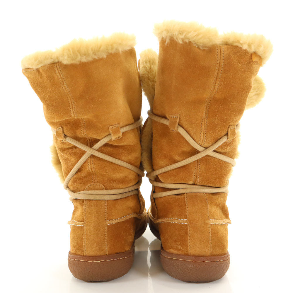 CAMPER カンペール スウェード ムートン ブーツ 38 キャメル レディース