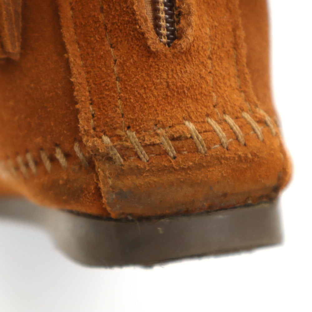 ミネトンカ アースミュージック ショートブーツ モカシン 8 ブラウン Minnetonka ダブルネーム レディース