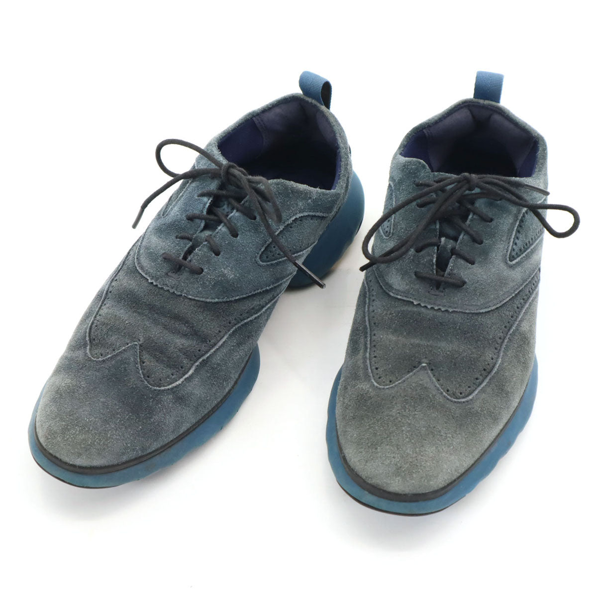 COLE HAAN コールハーン ゼログランド ウィング オックスフォード スエード レザーシューズ 7 1/2M ネイビー C28205 メンズ