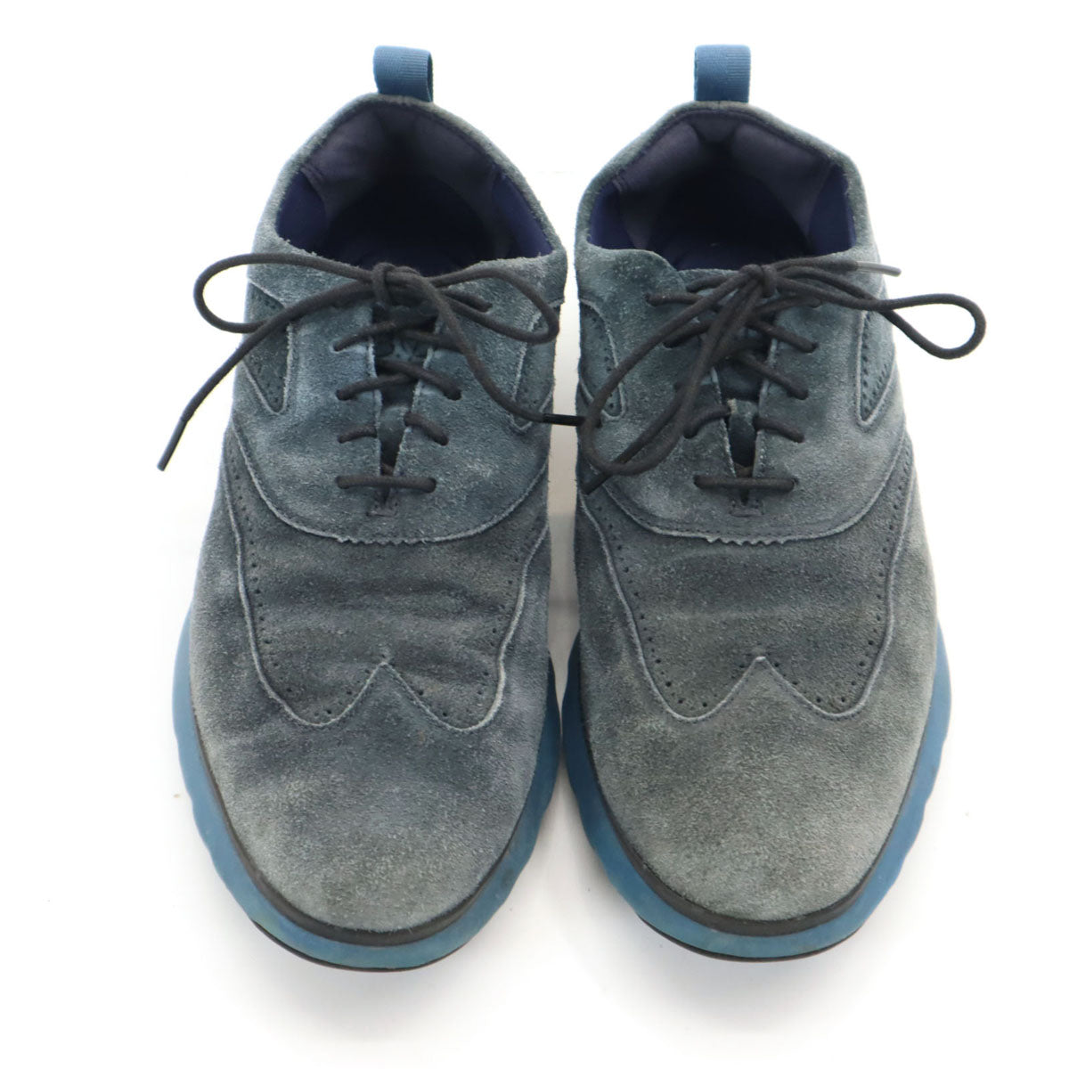 COLE HAAN コールハーン ゼログランド ウィング オックスフォード スエード レザーシューズ 7 1/2M ネイビー C28205 メンズ