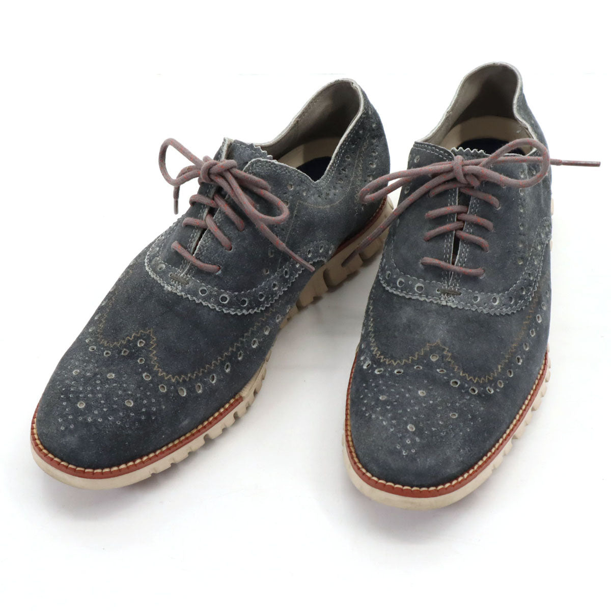 COLE HAAN コールハーン ゼログランド ウィング オックスフォード スエード レザーシューズ 9M チャコールグレー C29670 メンズ