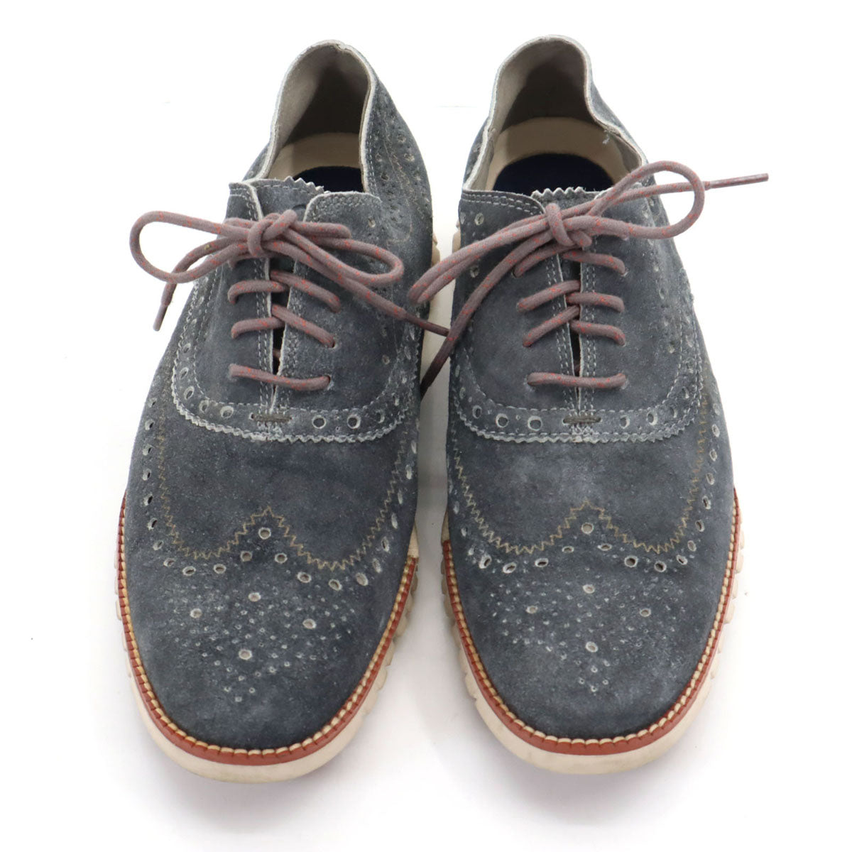 COLE HAAN コールハーン ゼログランド ウィング オックスフォード スエード レザーシューズ 9M チャコールグレー C29670 メンズ