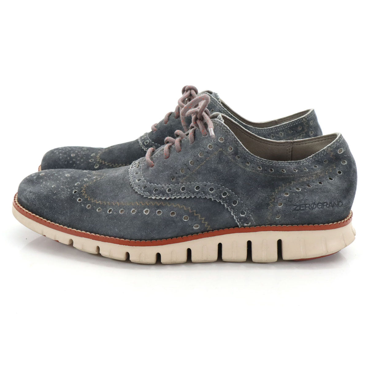 COLE HAAN コールハーン ゼログランド ウィング オックスフォード スエード レザーシューズ 9M チャコールグレー C29670 メンズ