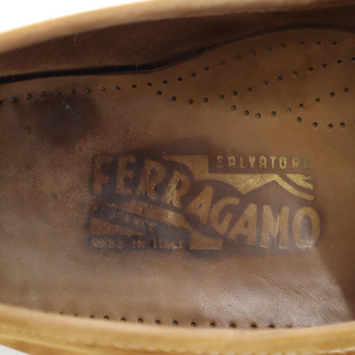 Salvatore Ferragamo サルヴァトーレフェラガモ イタリア製 スエードレザー ローファー 8 1/2 ブラウン メンズ