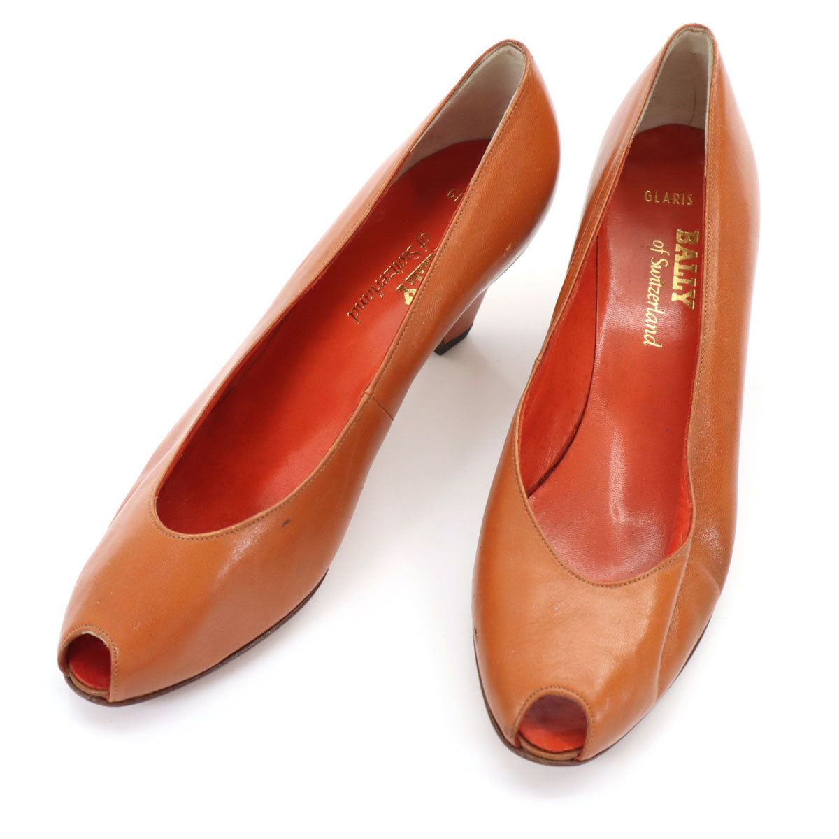 BALLY バリー オープントゥ パンプス 31/2 キャメル レディース