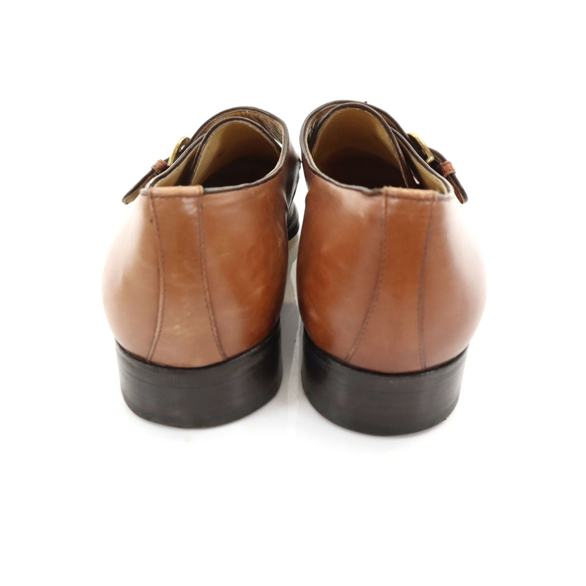 MORESCHI モレスキー イタリア製 ビジネスシューズ 71/2 キャメル モンクストラップ メンズ