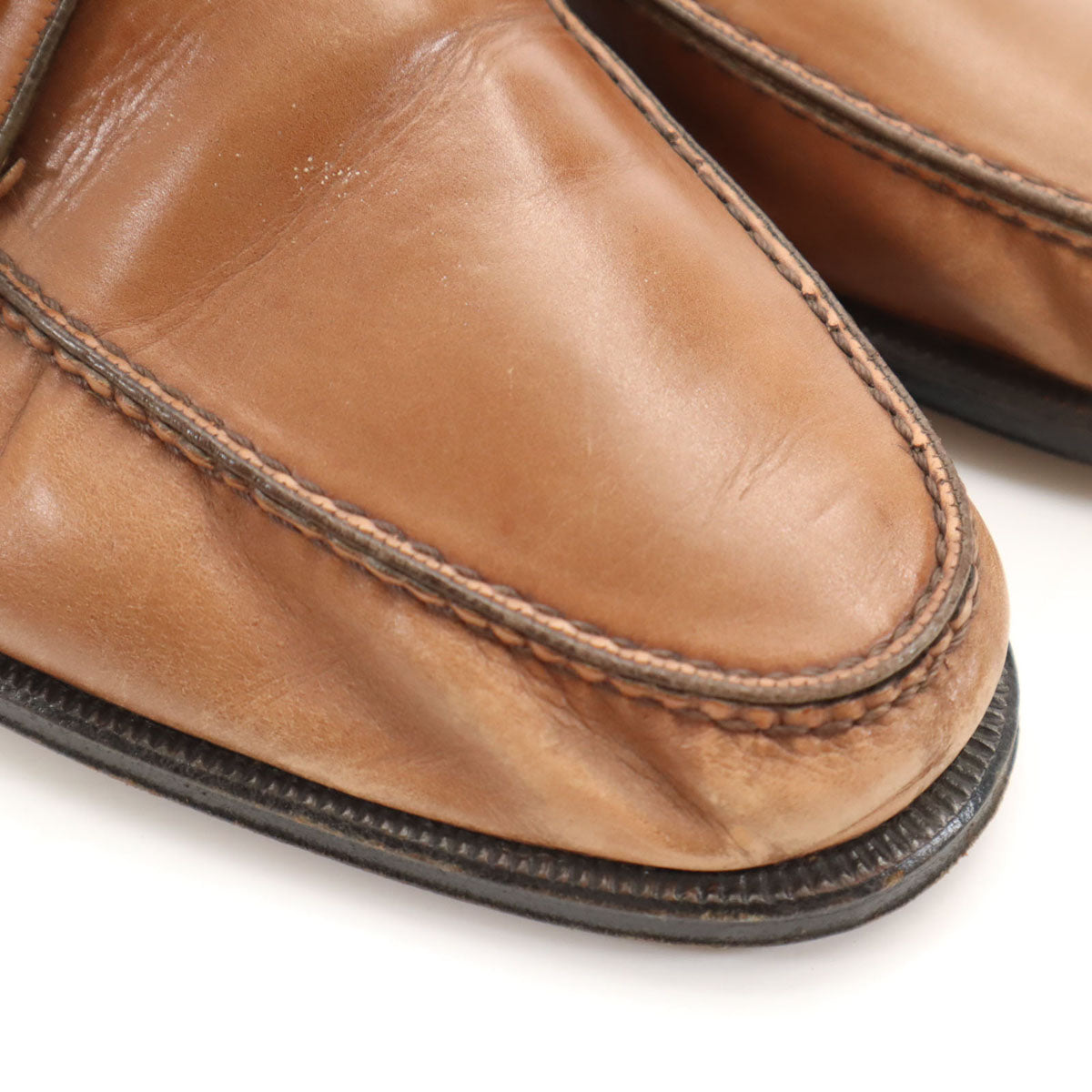 MORESCHI モレスキー イタリア製 ビジネスシューズ 71/2 キャメル モンクストラップ メンズ