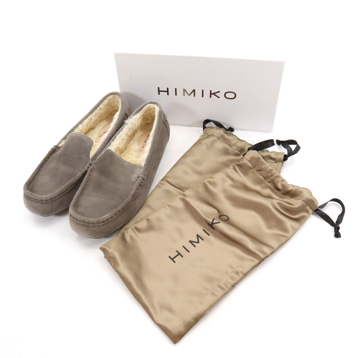 HIMIKO 卑弥呼 モカシン 25 グレー スエード ボア 箱付き レディース
