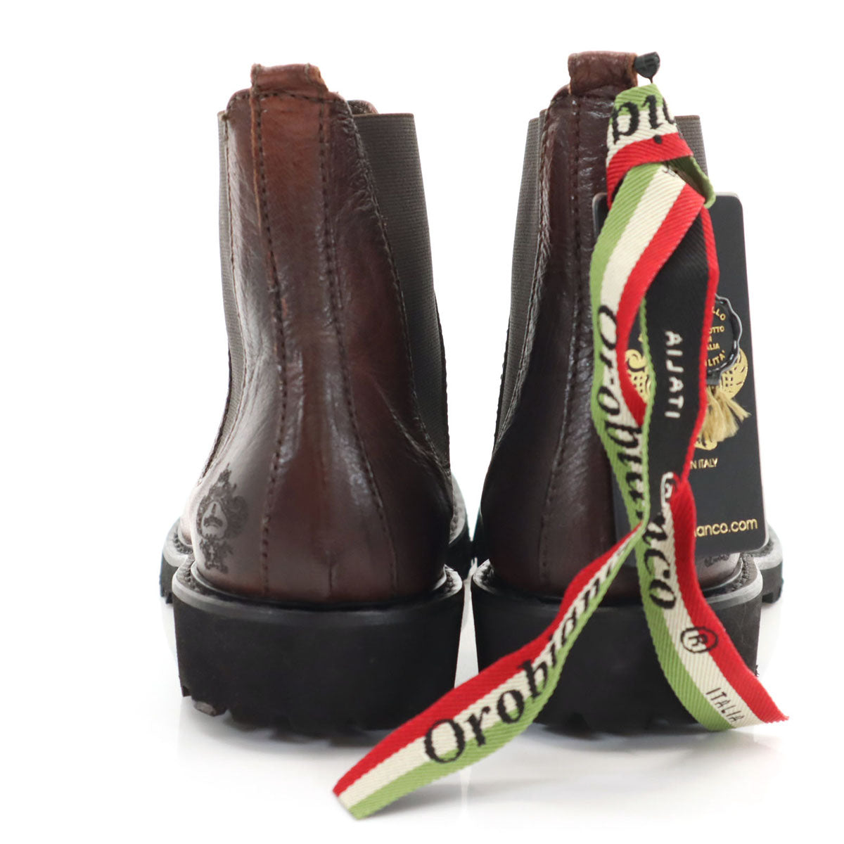 未使用 Orobianco オロビアンコ イタリア製 サイドゴア レザーブーツ 39 ブラウン メンズ