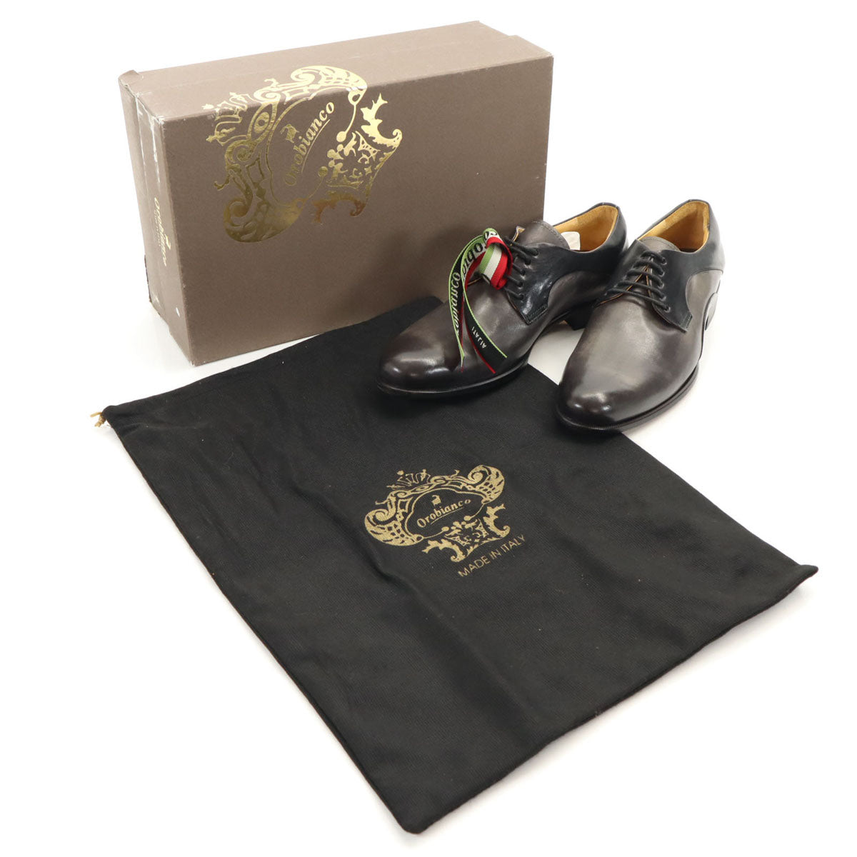 Orobianco オロビアンコ イタリア製 レザーシューズ 40 ブラック メンズ