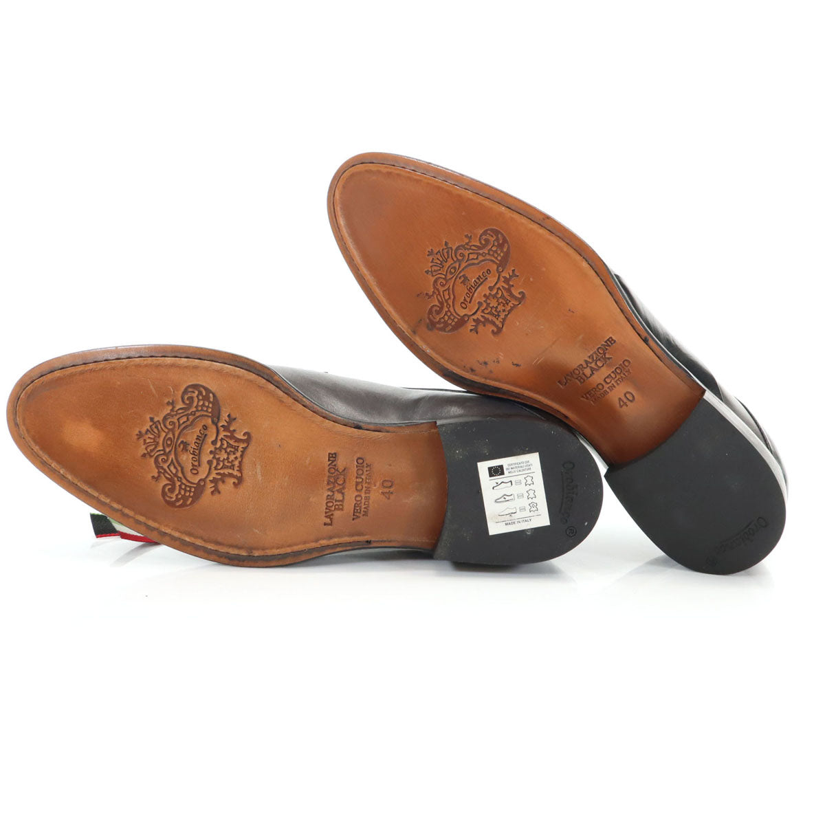 Orobianco オロビアンコ イタリア製 レザーシューズ 40 ブラック メンズ