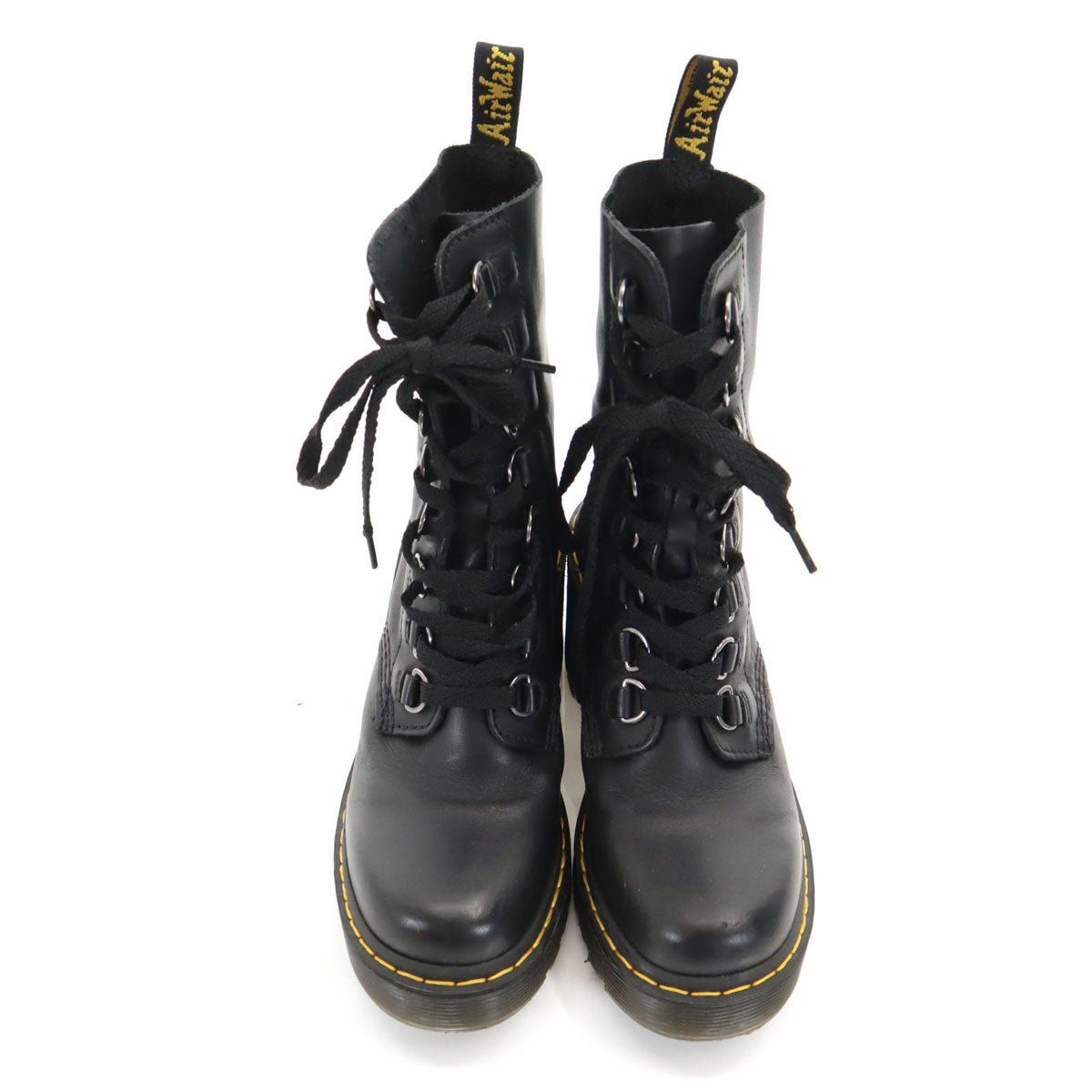 Dr.Martens ドクターマーチン 8 タイ チャンキーヒール ブーツ UK5 ブラック レザー レースアップ レディース