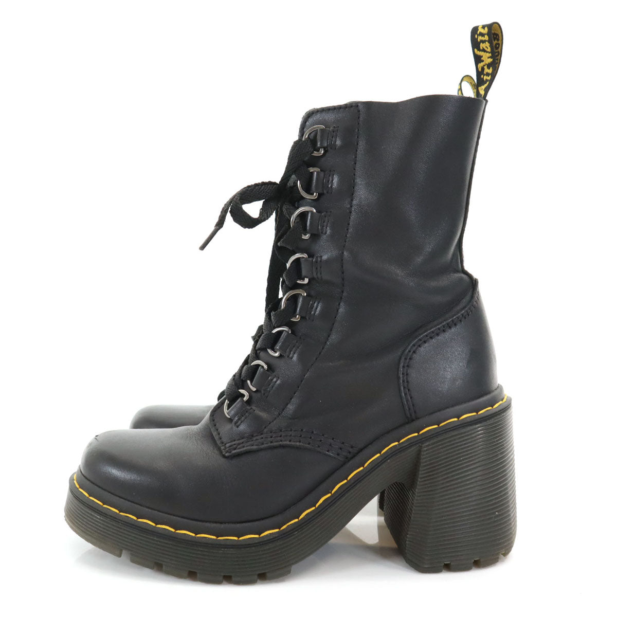 Dr.Martens ドクターマーチン 8 タイ チャンキーヒール ブーツ UK5 ブラック レザー レースアップ レディース