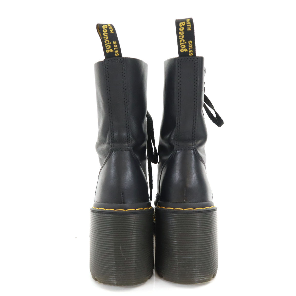 Dr.Martens ドクターマーチン 8 タイ チャンキーヒール ブーツ UK5 ブラック レザー レースアップ レディース