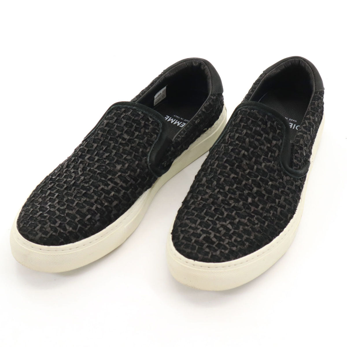 DIEMME ディエッメ イタリア製 ツイード スリッポン 45 黒 メンズ