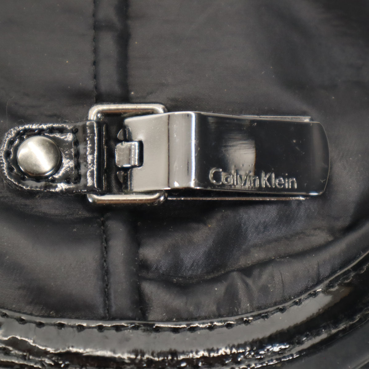 Calvin klein カルバンクライン ナイロン ラバー レインブーツ 8 1/2M ブラック E7784 箱付き レディース