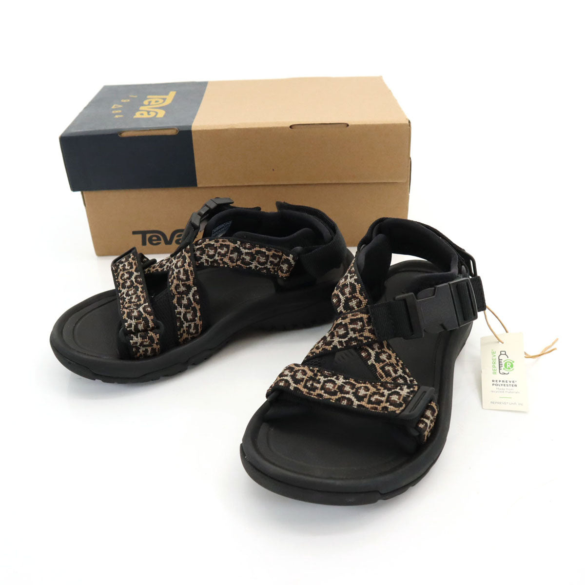 Teva テバ Ray BEAMS レイビームス別注 ハリケーン レオパード柄 スポーツサンダル 22 ブラック ヒョウ柄 箱付き レディース