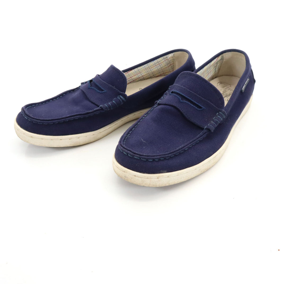 COLE HAAN コールハーン キャンバス ローファー 81/2 ネイビー メンズ 