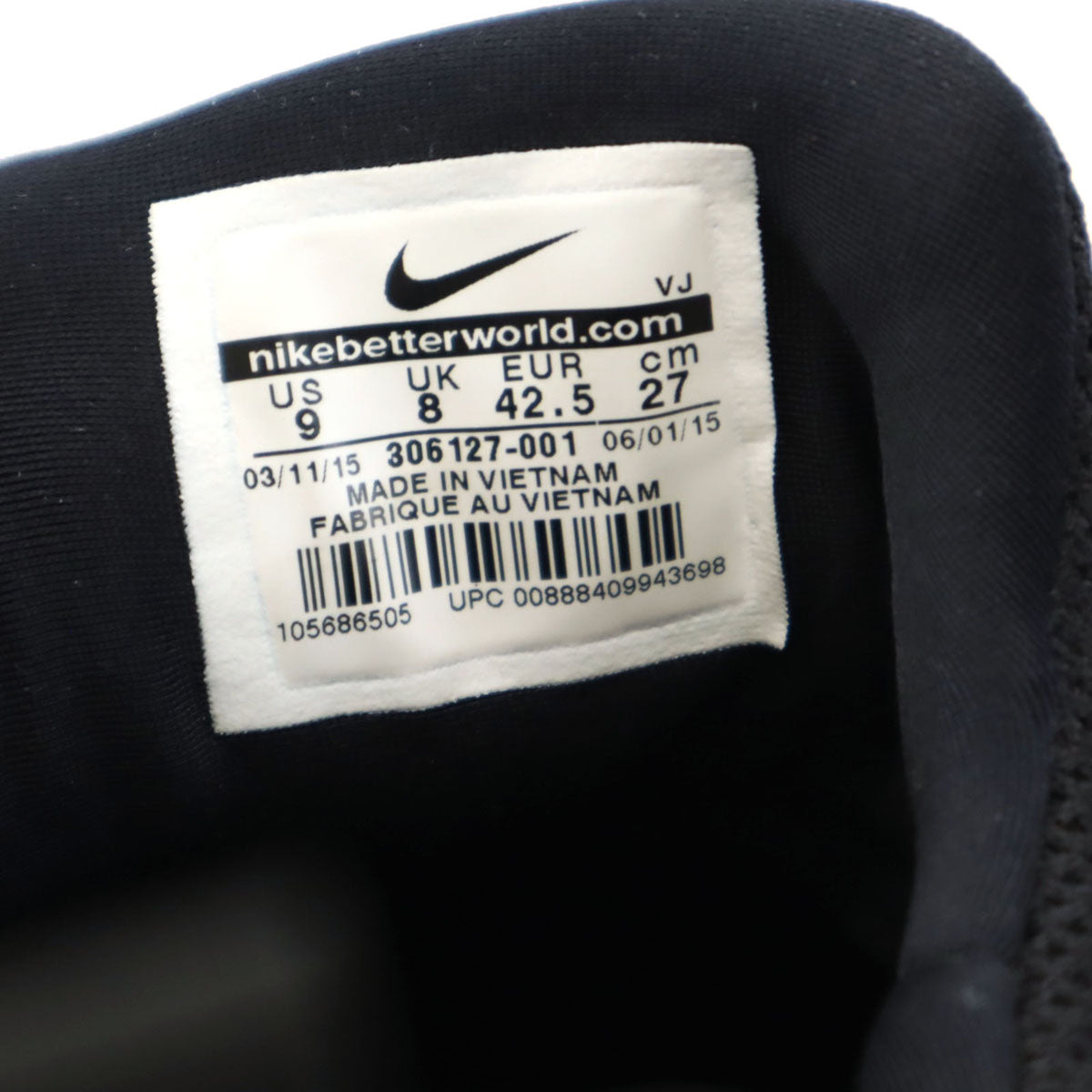 NIKE ナイキ エア ハラチ ライト スニーカー 27 ブラック 306127-001 メンズ