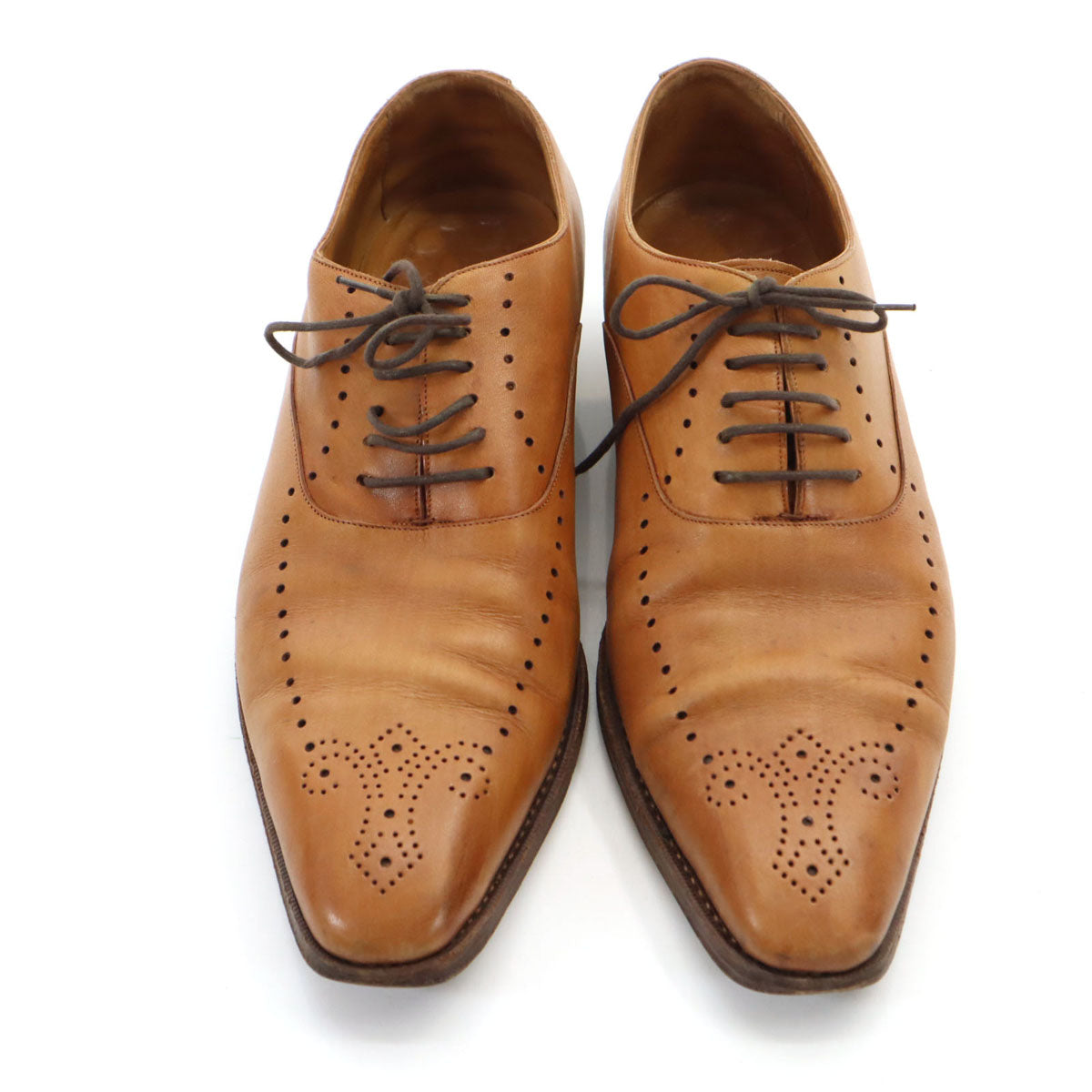 J.A.Ramis ジェイ― エー ラミス 本革 レザー ビジネスシューズ 8 1/2 キャメル 内羽根 革靴 メンズ