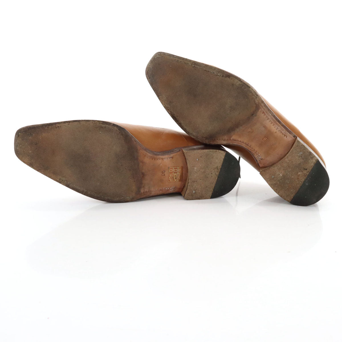 J.A.Ramis ジェイ― エー ラミス 本革 レザー ビジネスシューズ 8 1/2 キャメル 内羽根 革靴 メンズ