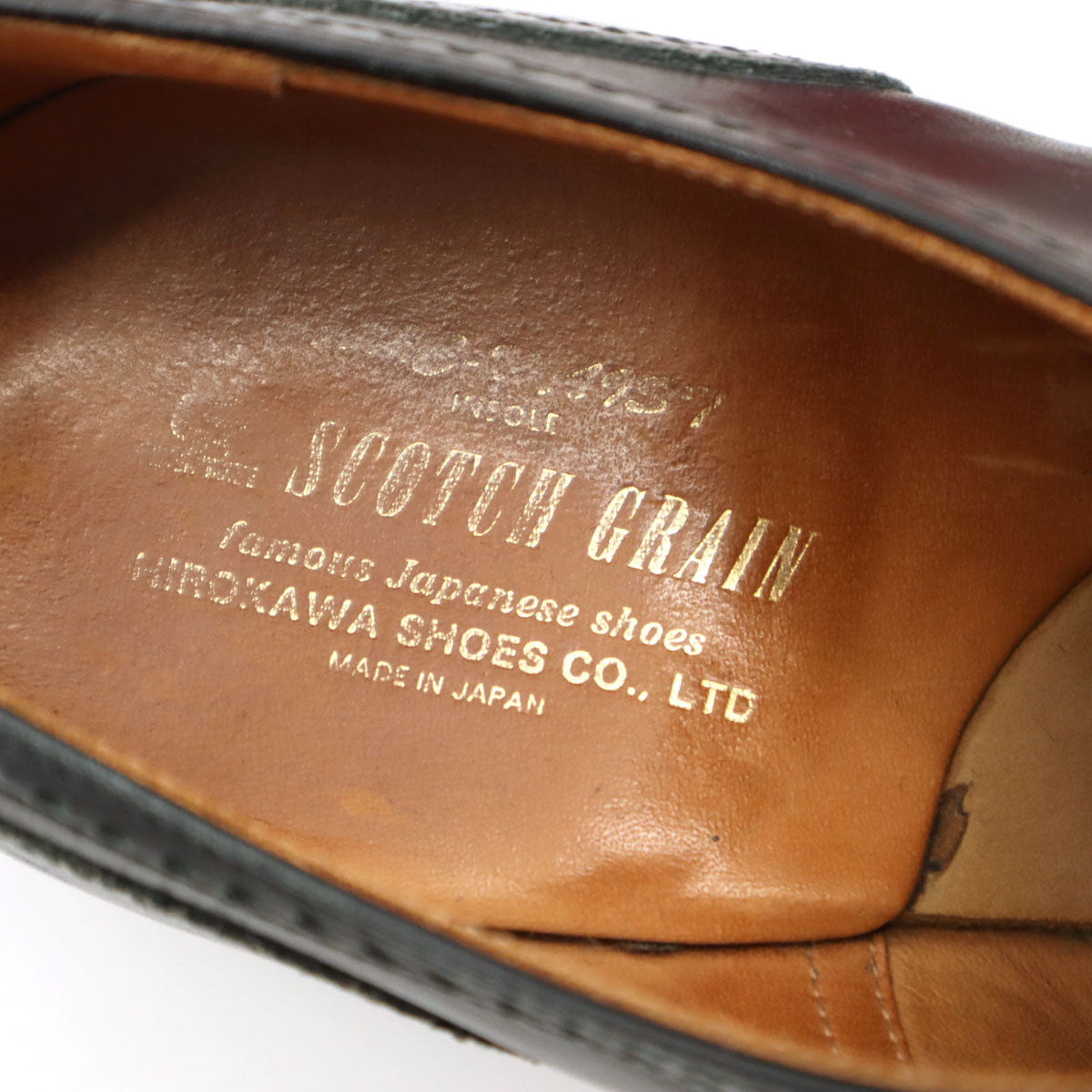 SCOTCH GRAIN スコッチグレイン レザー ビジネスシューズ 24 1/2 ブラック 外羽根 革靴 シューキーパー付き メンズ