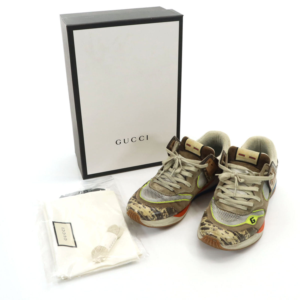GUCCI グッチ イタリア製 ウルトラペース スニーカー 10 ブラウン 箱 保存袋 シューレース付き メンズ