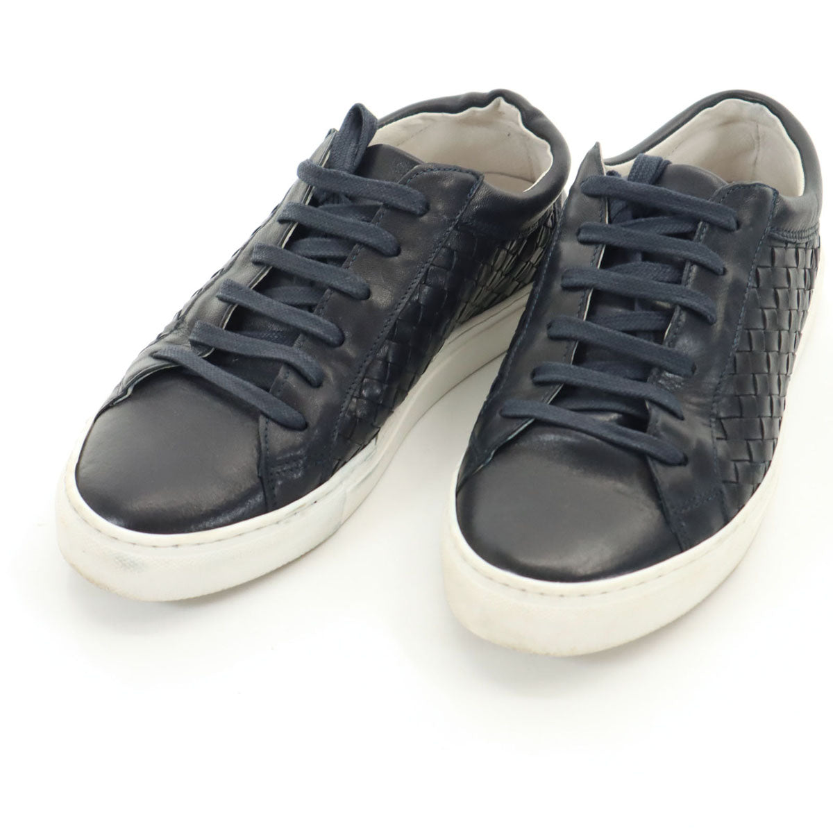 EPOCA UOMO エポカウォモ イタリア製 イントレチャート レザー スニーカー 41 ネイビー シューズ メンズ