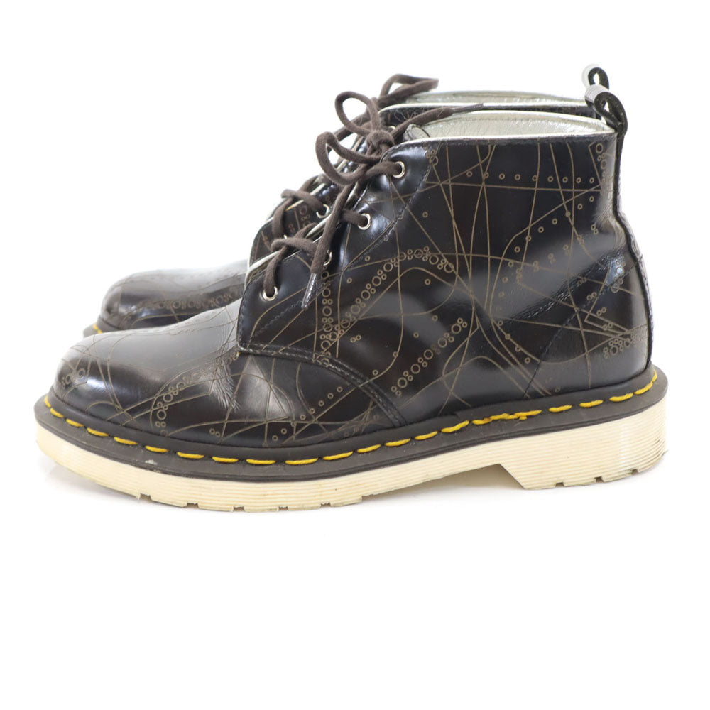 ドクターマーチン イギリス製 総柄 ショートブーツ UK4 ブラウン系 Dr.Martens レディース