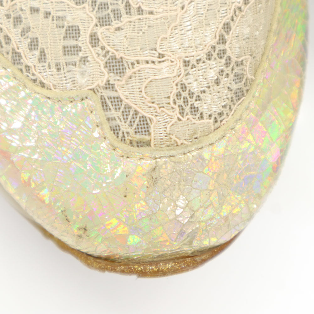 RUCO LINE ルコライン EU製 厚底 スニーカー 38 ゴールド系 レース レディース