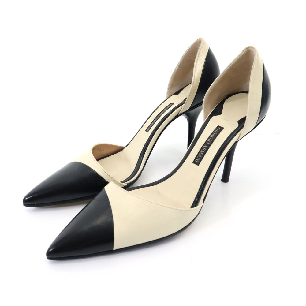 GIORGIO ARMANI ジョルジオアルマーニ パンプス 37 1/2 ベージュ ヒール レディース