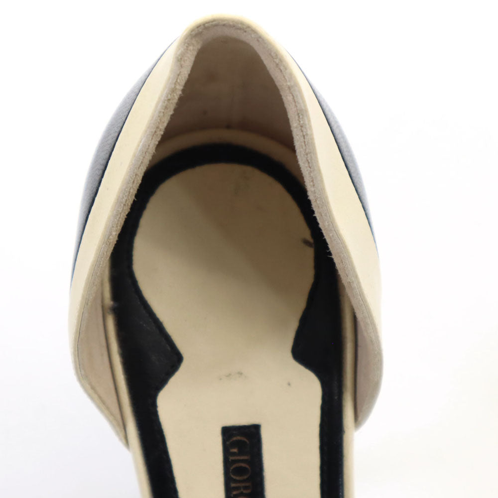 GIORGIO ARMANI ジョルジオアルマーニ パンプス 37 1/2 ベージュ ヒール レディース