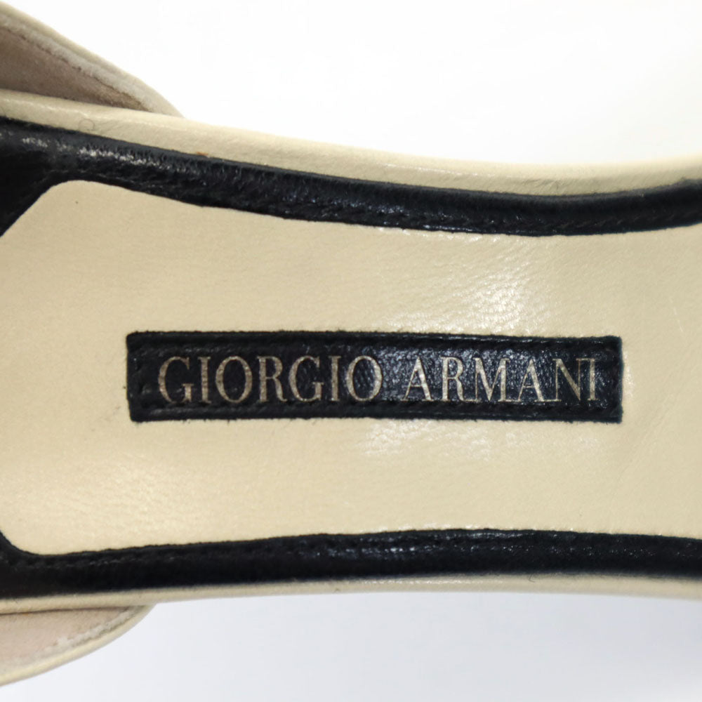 GIORGIO ARMANI ジョルジオアルマーニ パンプス 37 1/2 ベージュ ヒール レディース