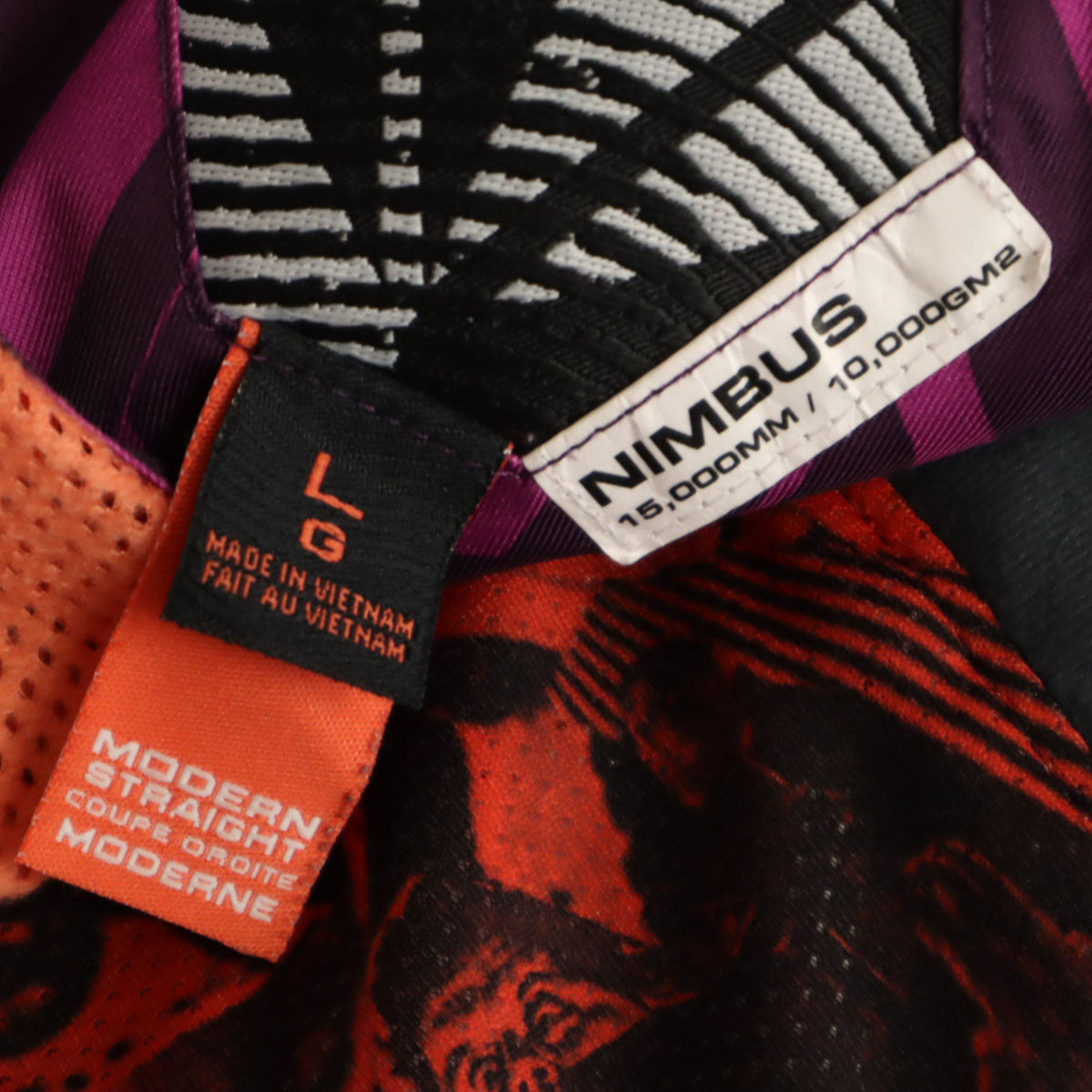 VOLCOM ボルコム NIMBUS 総柄 スノーボード パンツ L パープル系 スキー メンズ