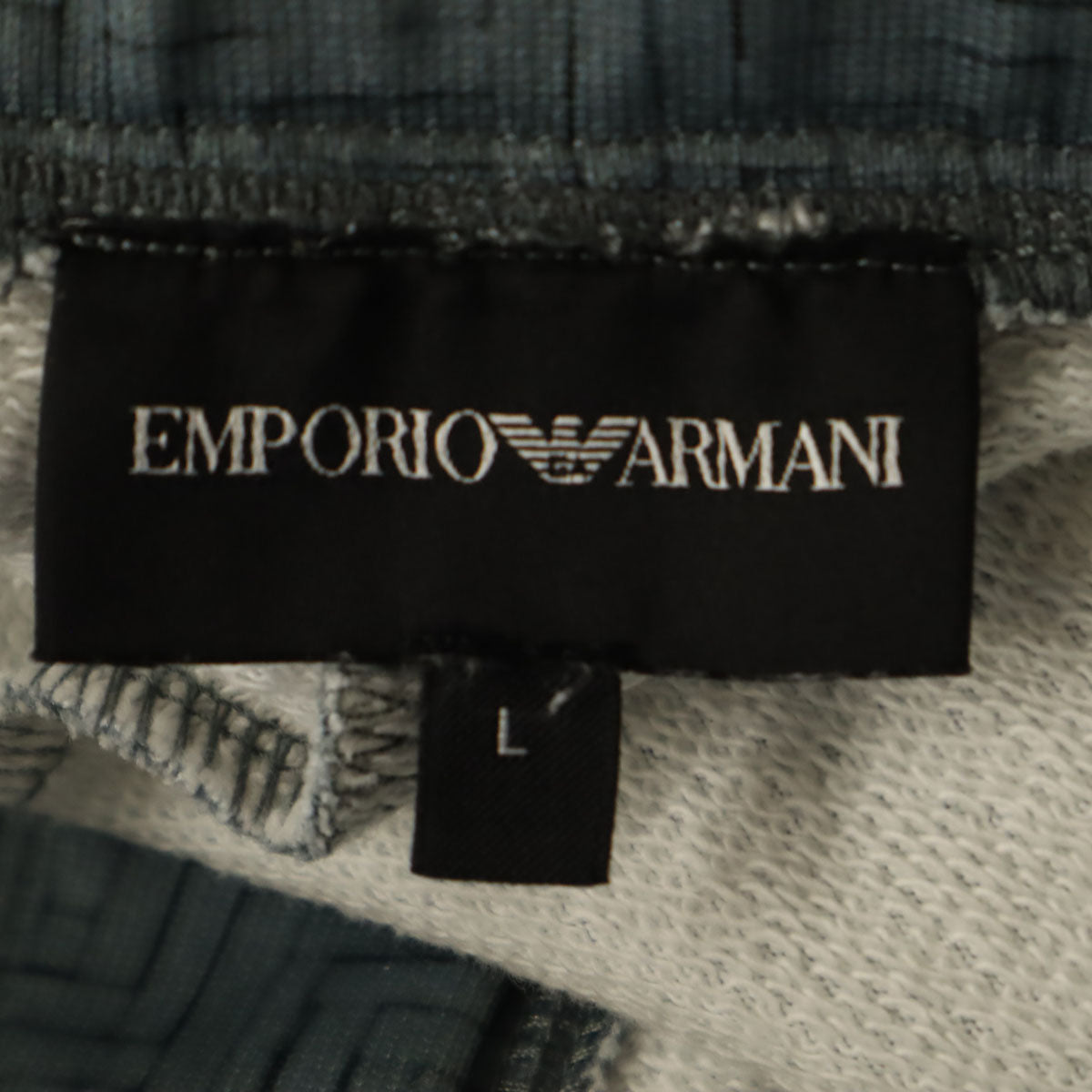Emporio Armani エンポリオアルマーニ ポルトガル製 総柄 クロップドパンツ L グレー メンズ