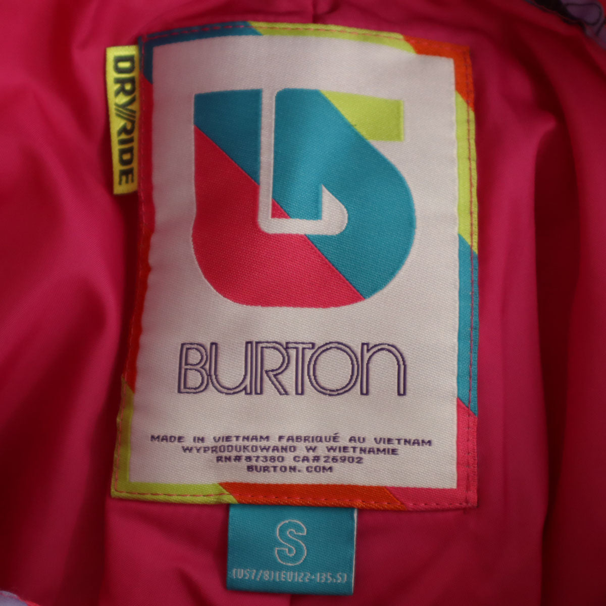BURTON バートン スノーボード カーゴパンツ S ネオンピンク 中綿 アウトドア キッズ