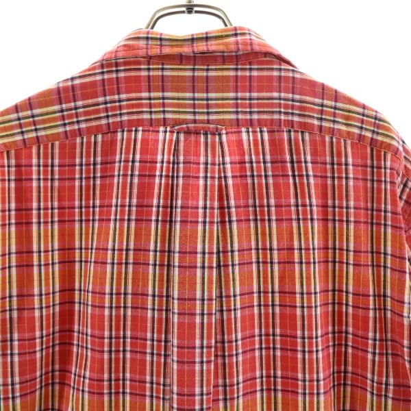 Polo by Ralph Lauren ポロバイラルフローレン 90s ヴィンテージ チェック 半袖 オープンカラーシャツ S レッド系 開襟 CALDWELL メンズ