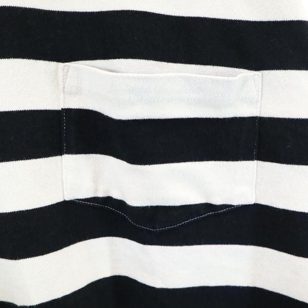 LABRAT ラブラット ボーダー柄 長袖 スウェットパーカー M 黒×白 メンズ