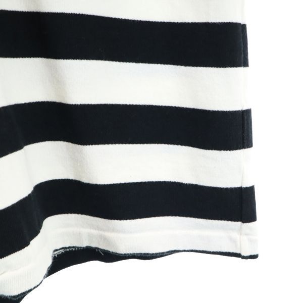 LABRAT ラブラット ボーダー柄 長袖 スウェットパーカー M 黒×白 メンズ