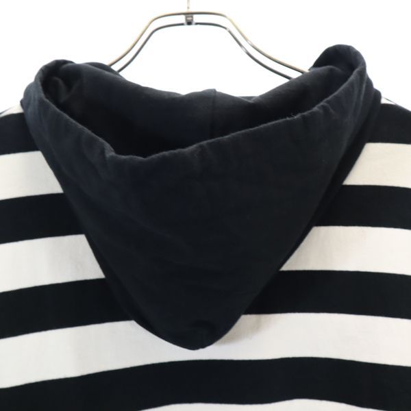 LABRAT ラブラット ボーダー柄 長袖 スウェットパーカー M 黒×白 メンズ