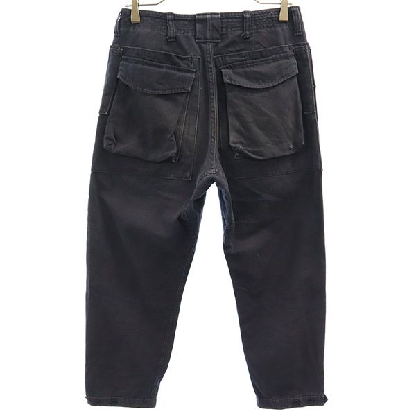SASAFRAS ササフラス ボタンフライ パッチワークパンツ S ネイビー ダック地 メンズ