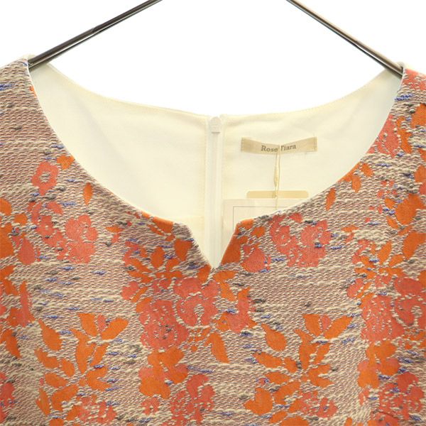 未使用 Rose Tiara ローズティアラ 切替 ノースリーブ 切替 ワンピース 42 レディース