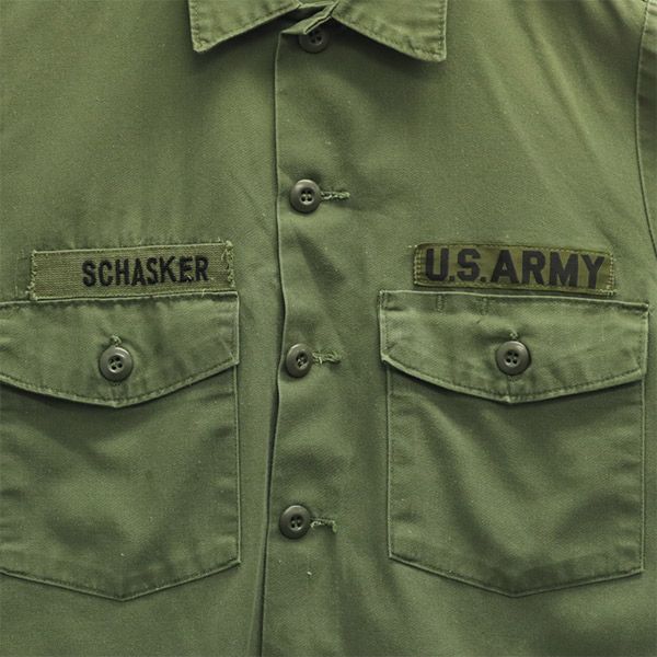 ユーエスアーミ 77年製 後期型4th ユーティリティ シャツ カーキ U.S.ARMY メンズ